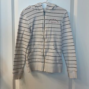 Roxy- white zip up hoodie